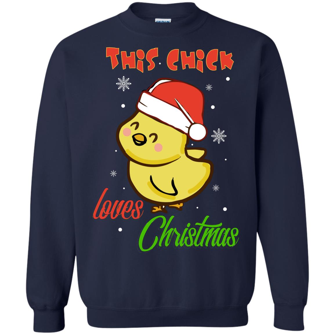 This Chicks Loves Christmas X-mas Gift Shirt Navy
