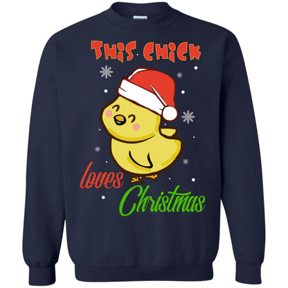This Chicks Loves Christmas X-mas Gift Shirt Navy