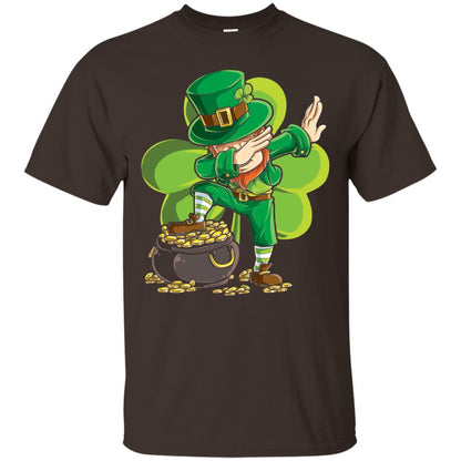 Dabbing Leprechaun St Patricks Day T-shirt Dark Chocolate