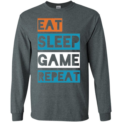 Eat Sleep Game Repeat Video Gamer Player T-shirt Dark Heather