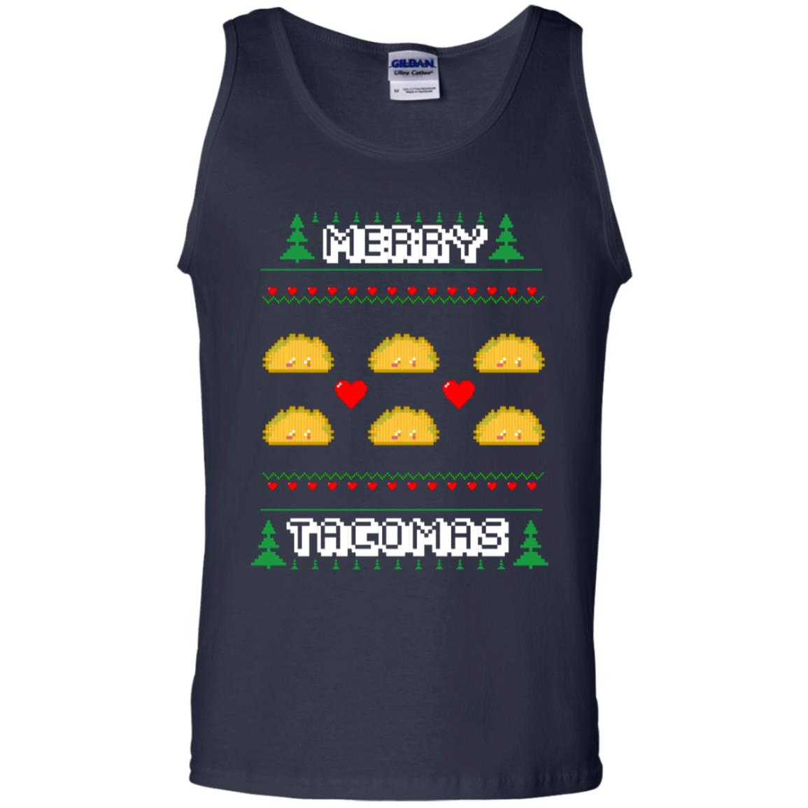 Merry Tacomas X-mas Gift Shirt For Taco Lovers Navy