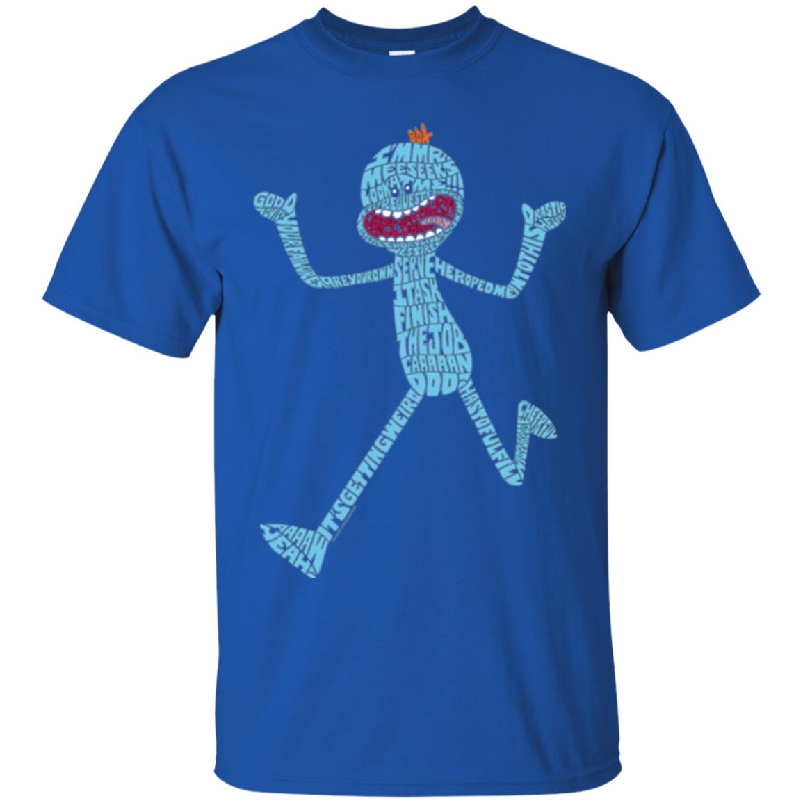 Cartoon T-shirt It_s Mr. Meeseeks Typography Royal
