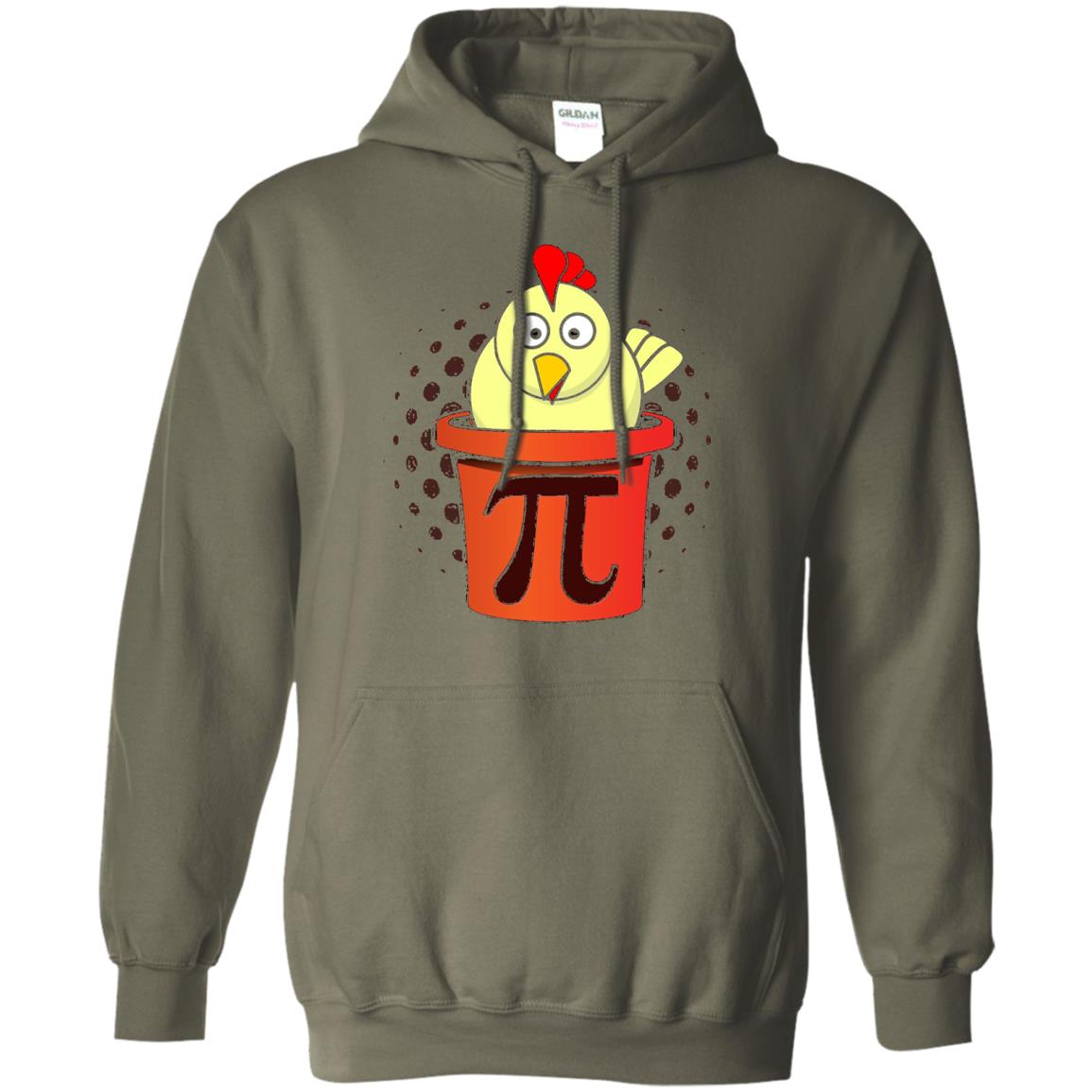 Chicken Pot Pi Funny Math T-shirt Military Green