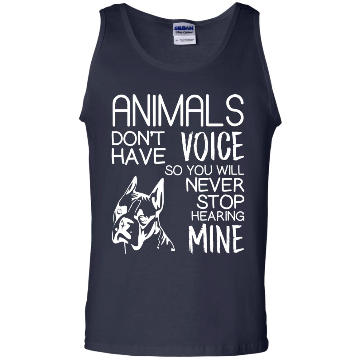 Animals Don't Have A Voice Dog Lover T-shirt Navy