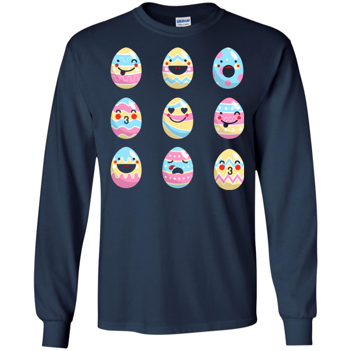 Egg Emoji Easter Happy Egg Hunt For Kids T-shirt Navy