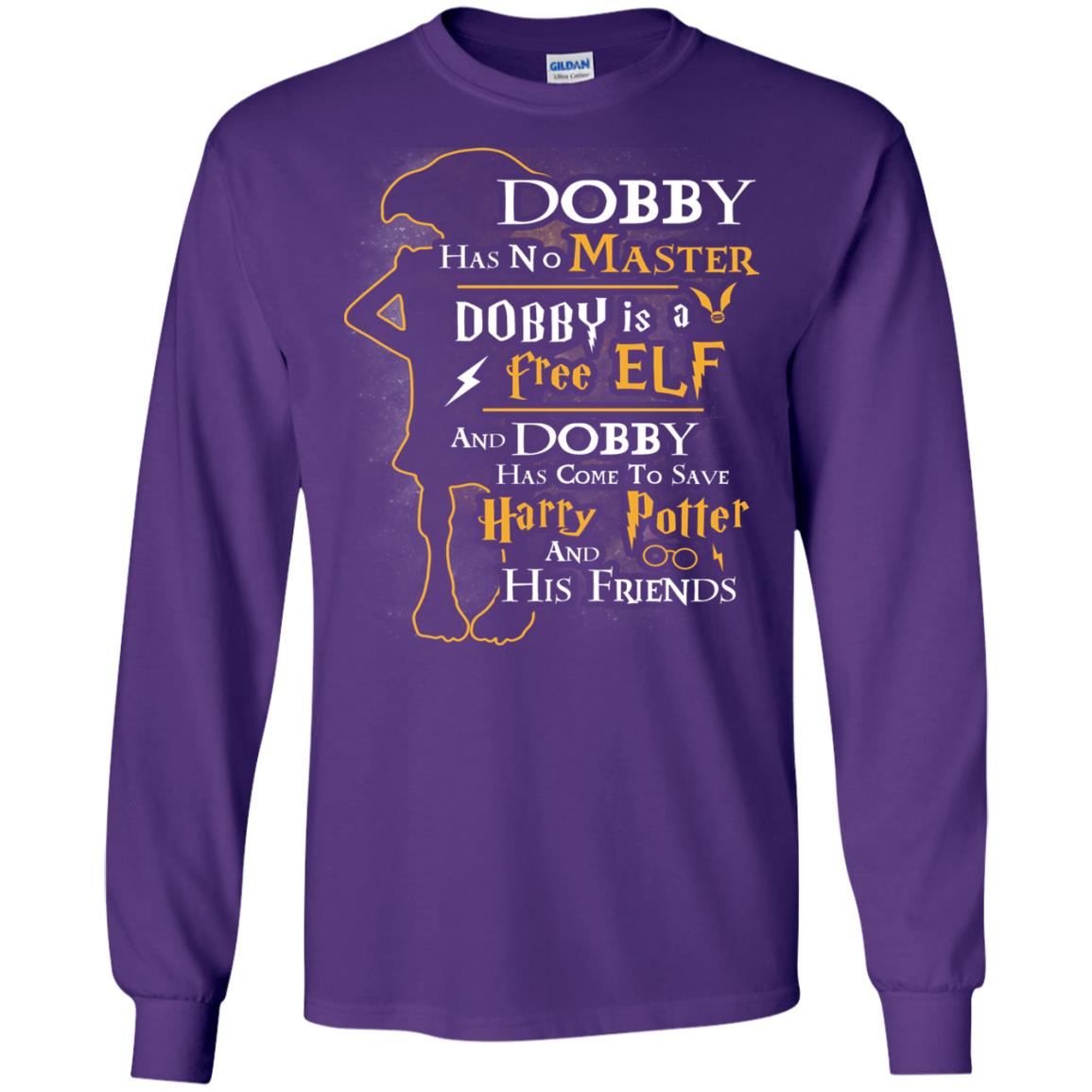 Dobby Has No Master Dobby Is A Free Elf And Dobby Has Come To Save Harry Potter And His Friends Movie Fan T-shirt Purple
