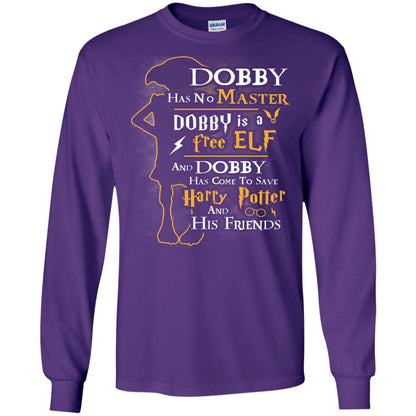 Dobby Has No Master Dobby Is A Free Elf And Dobby Has Come To Save Harry Potter And His Friends Movie Fan T-shirt Purple