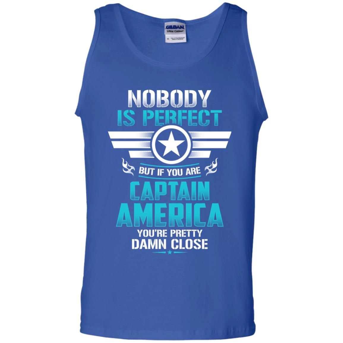 Nobody Is Perfect But If You Are Captain America You_re Pretty Damn Close Movie Fan T-shirt Royal