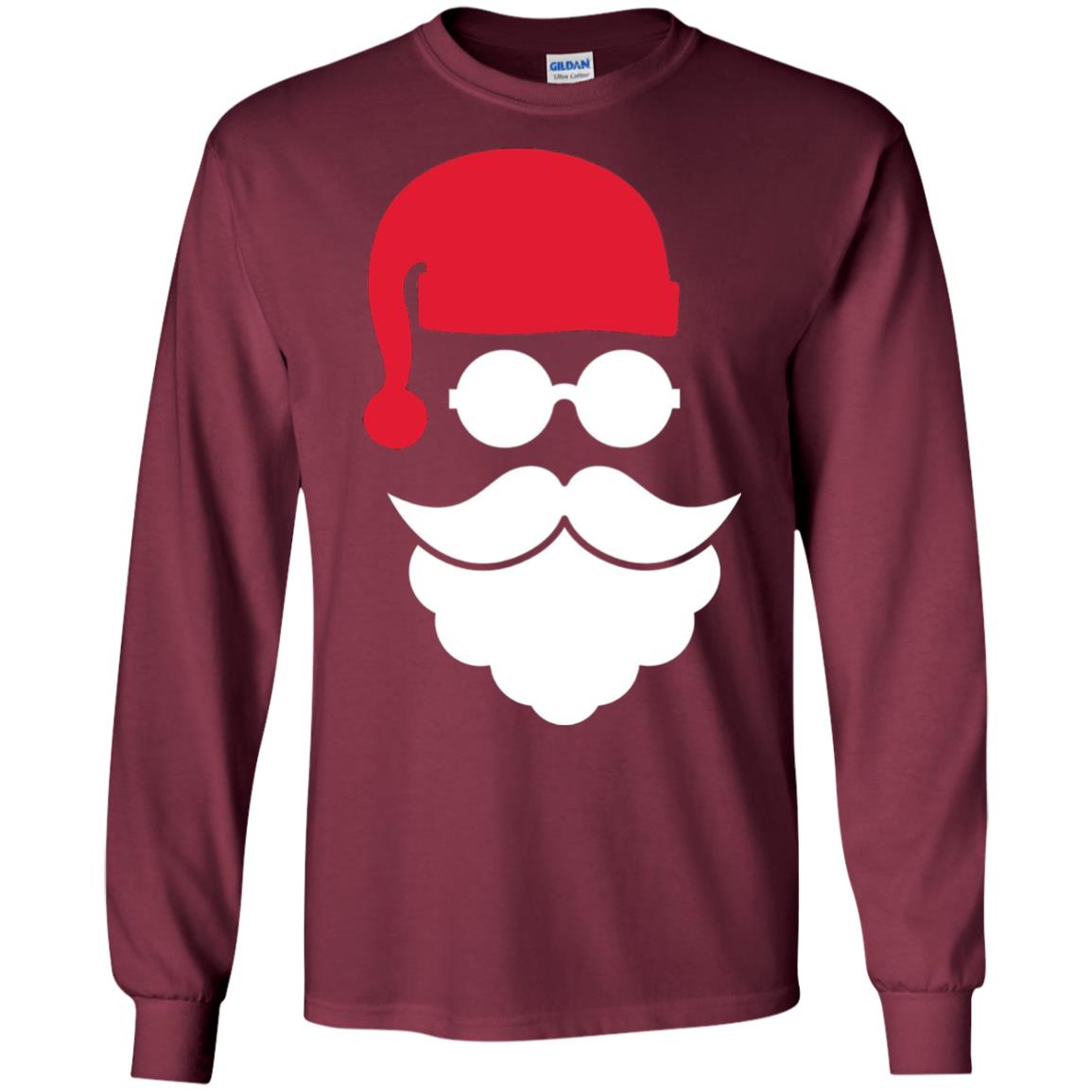 Christmas Shirt Santa Claus Face Maroon