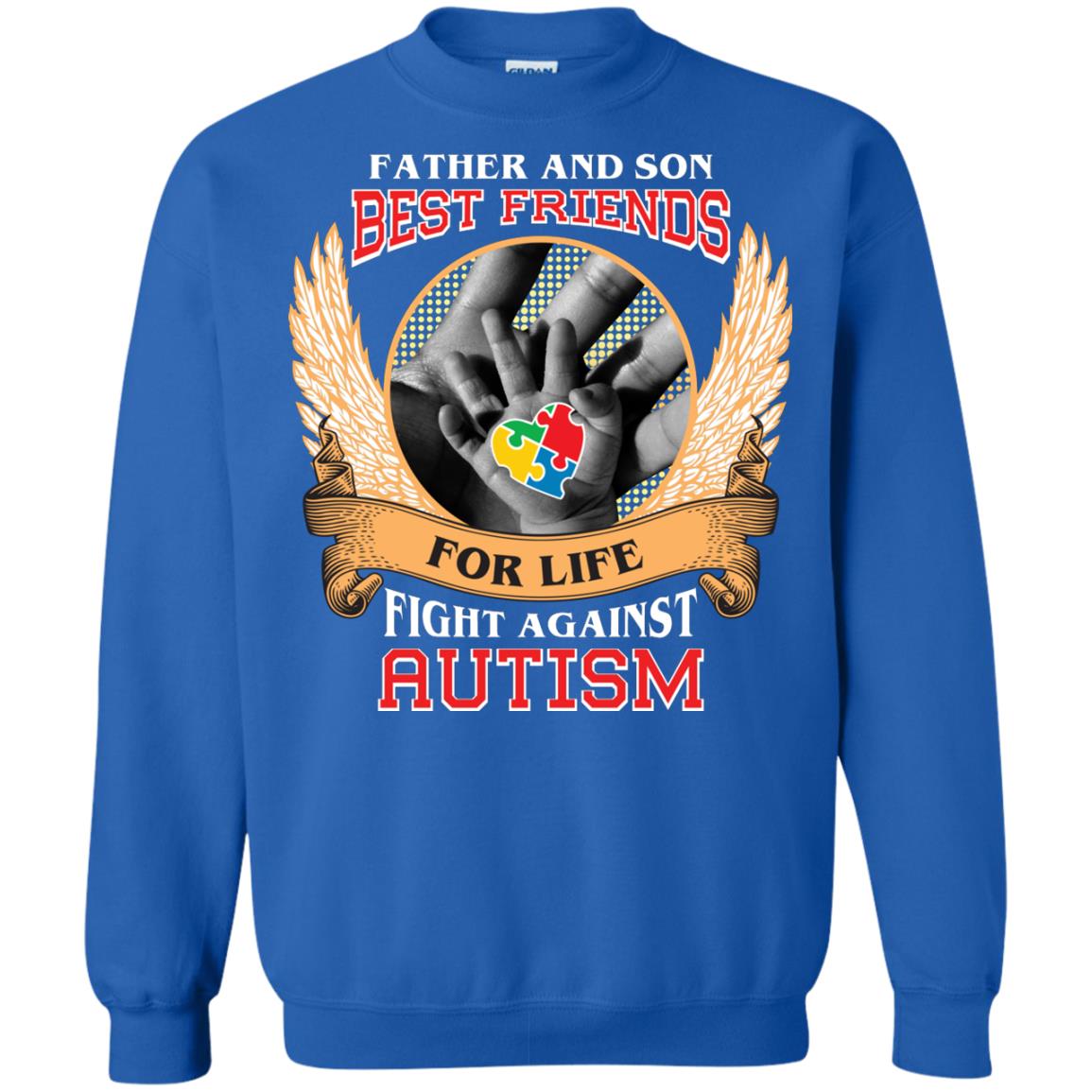 Autism Awareness T-shirt Father And Son Best Friends Royal
