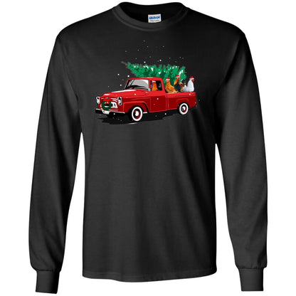 Chickens On Car Merry Christmas Gift Shirt For Mens Womens Black