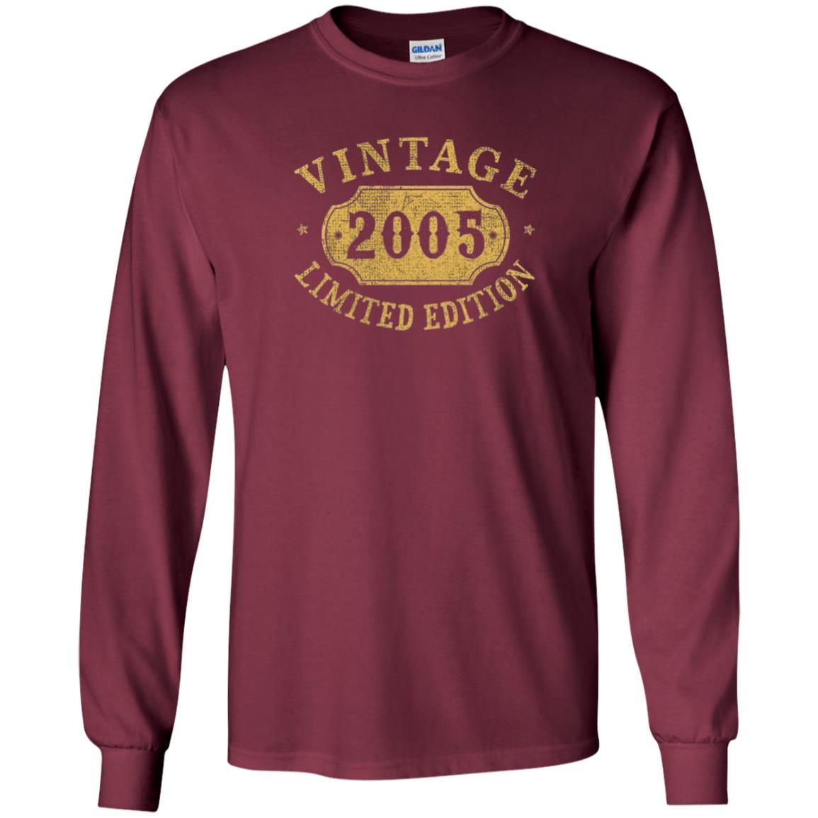 Brithday T-shirt Vintage 2005 Limited Edition Maroon