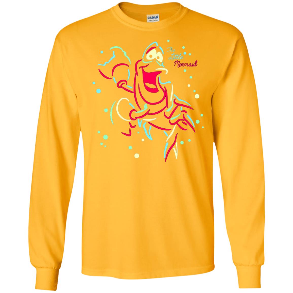 Disney Little Mermaid Neon Sebastian Graphic T-shirt Gold
