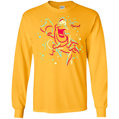 Disney Little Mermaid Neon Sebastian Graphic T-shirt Gold