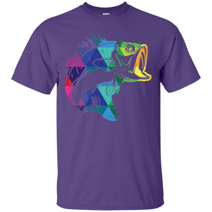 Fisherman T-shirt Fish For Bass Purple