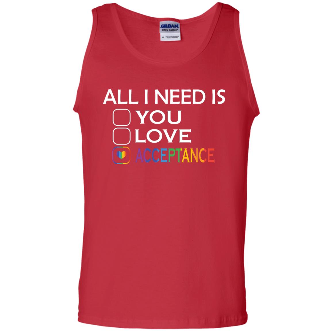 All I Need Is Acceptance Lgbt Shirt Red