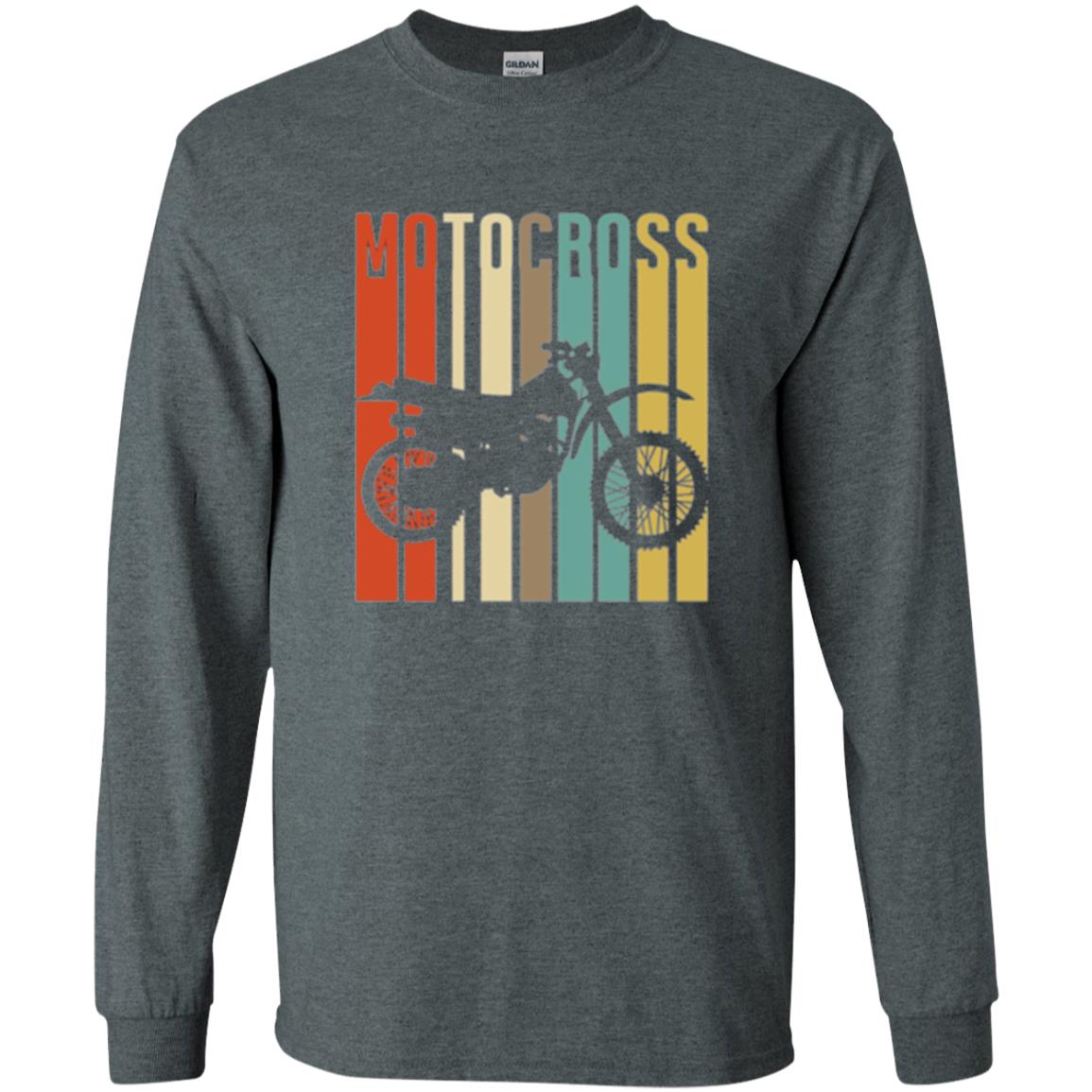 Dirt Bike Silhouette T-shirt Cool Vintage Motocross Dark Heather