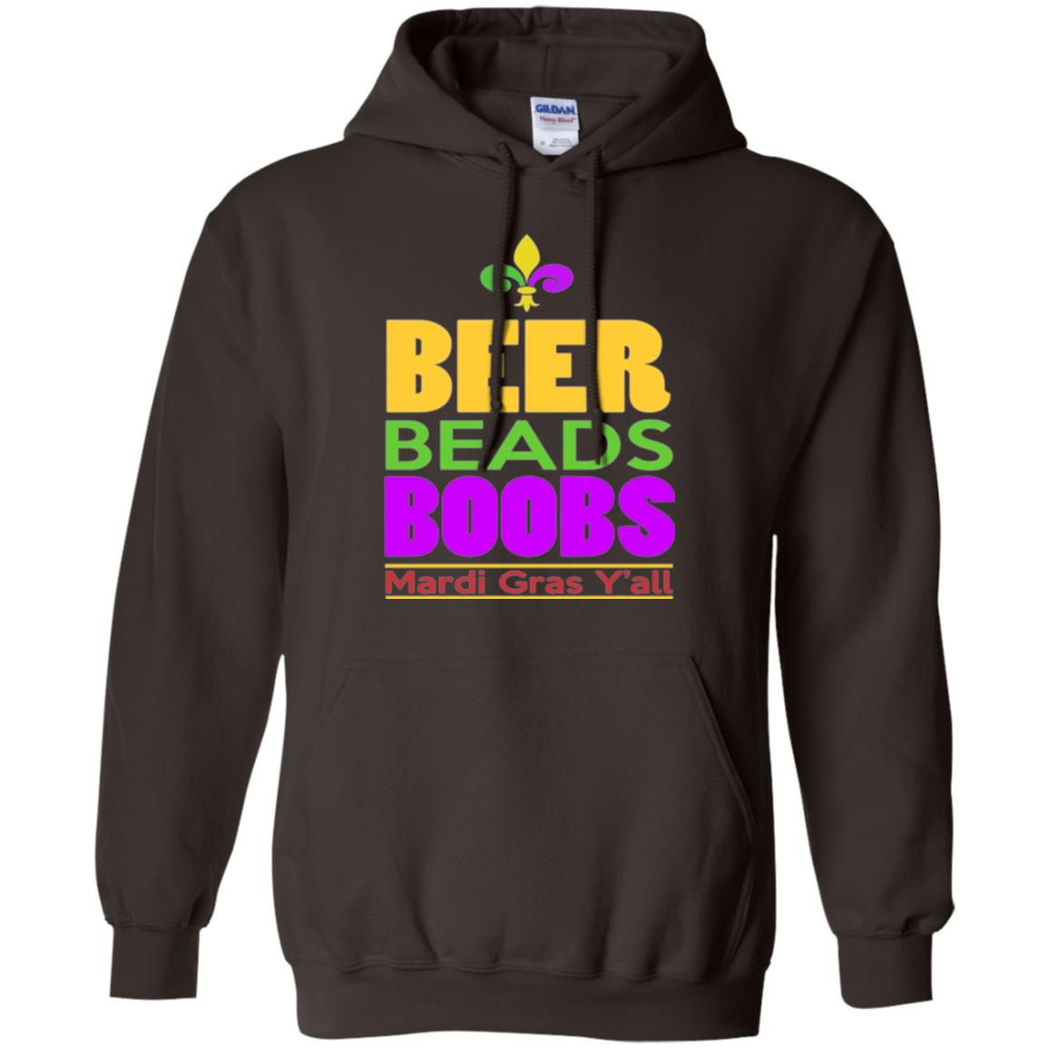 Funny Mardi Gras T-shirt Beer Beads Boobs Mardi Gras Y_all Dark Chocolate