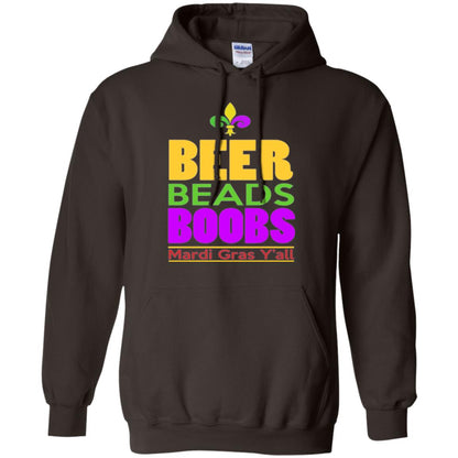 Funny Mardi Gras T-shirt Beer Beads Boobs Mardi Gras Y_all Dark Chocolate