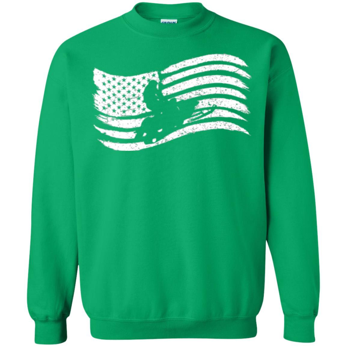 Snowmobile Rider T-shirt American Flag Irish Green