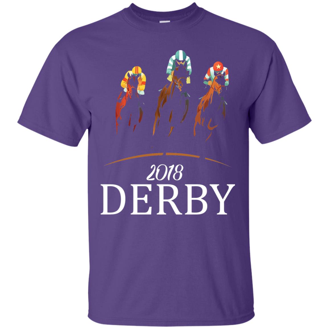 Derby 2018 Jockey Horse Racing T-shirt Purple
