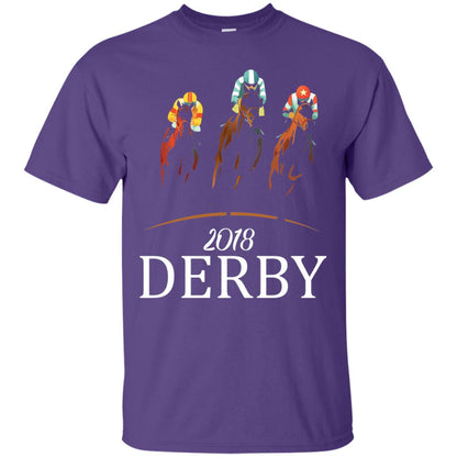 Derby 2018 Jockey Horse Racing T-shirt Purple
