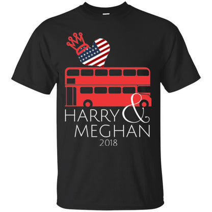 Harry And Meghan Royal Wedding Love Bus Usa T-shirt Black