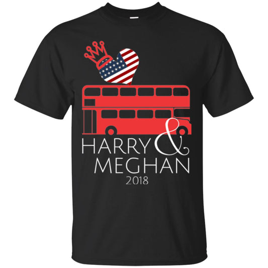 Harry And Meghan Royal Wedding Love Bus Usa T-shirt Black