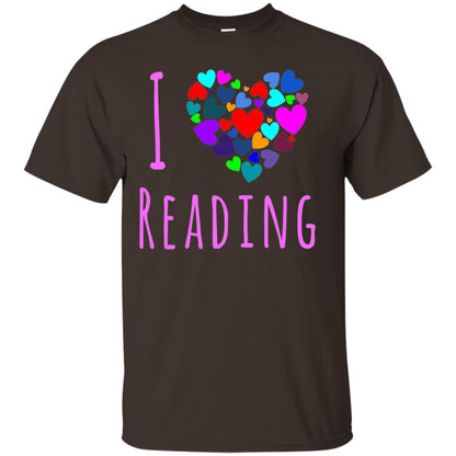 I Love Reading Club Heart Love Books Gift Shirt For Bookworm Dark Chocolate