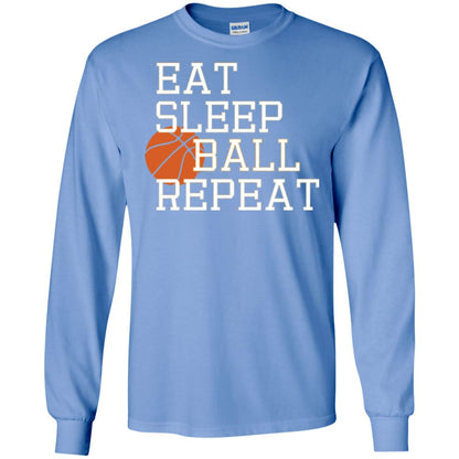 Basketball T-shirt Eat Sleep Basketball Repeat Carolina Blue