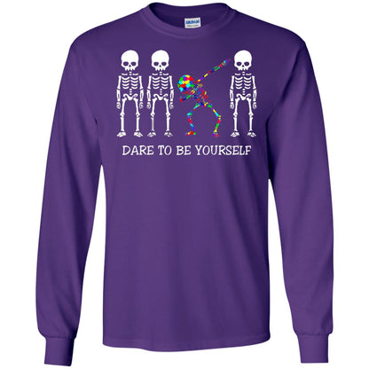 Dare To Be Yourself Autism Awareness T-shirt Purple