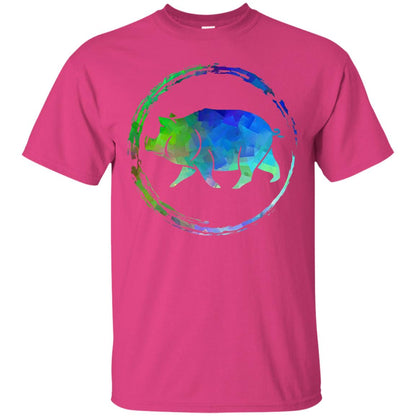 Hog Pig And Boar Lover Colorful Art Shirt Heliconia