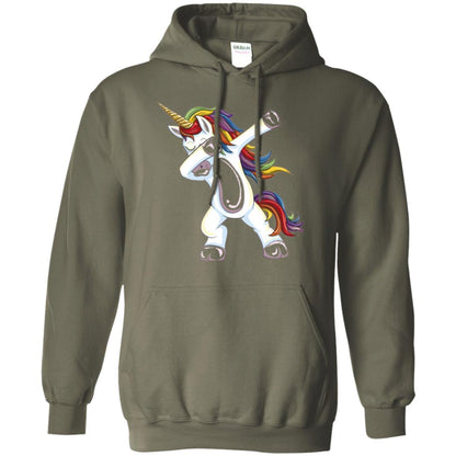 Funny Unicorn T-shirt Dabbing Unicorn T-shirt Military Green