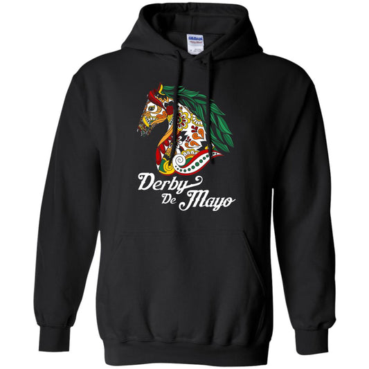 Derby Cinco De Mayo Floral Horse Race T-shirt Black