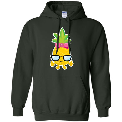 Funny Pineapple With Glasses For Girls Womens Shirt Forest Green