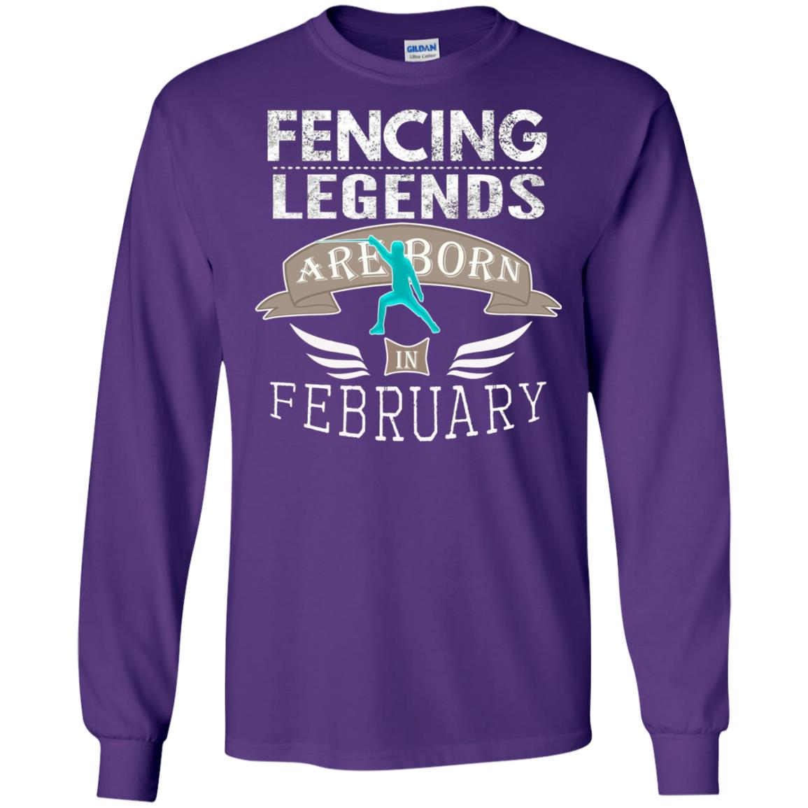 Fencing Legends Are Born In February Fencing Lover T-shirt Purple