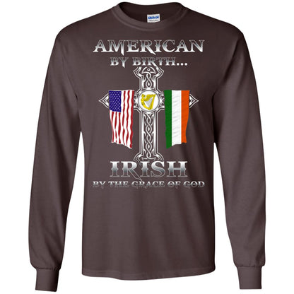 American By Birth Irish By The Grace Of God T-shirt Dark Chocolate