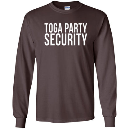 Toga Party Security T-shirt Dark Chocolate