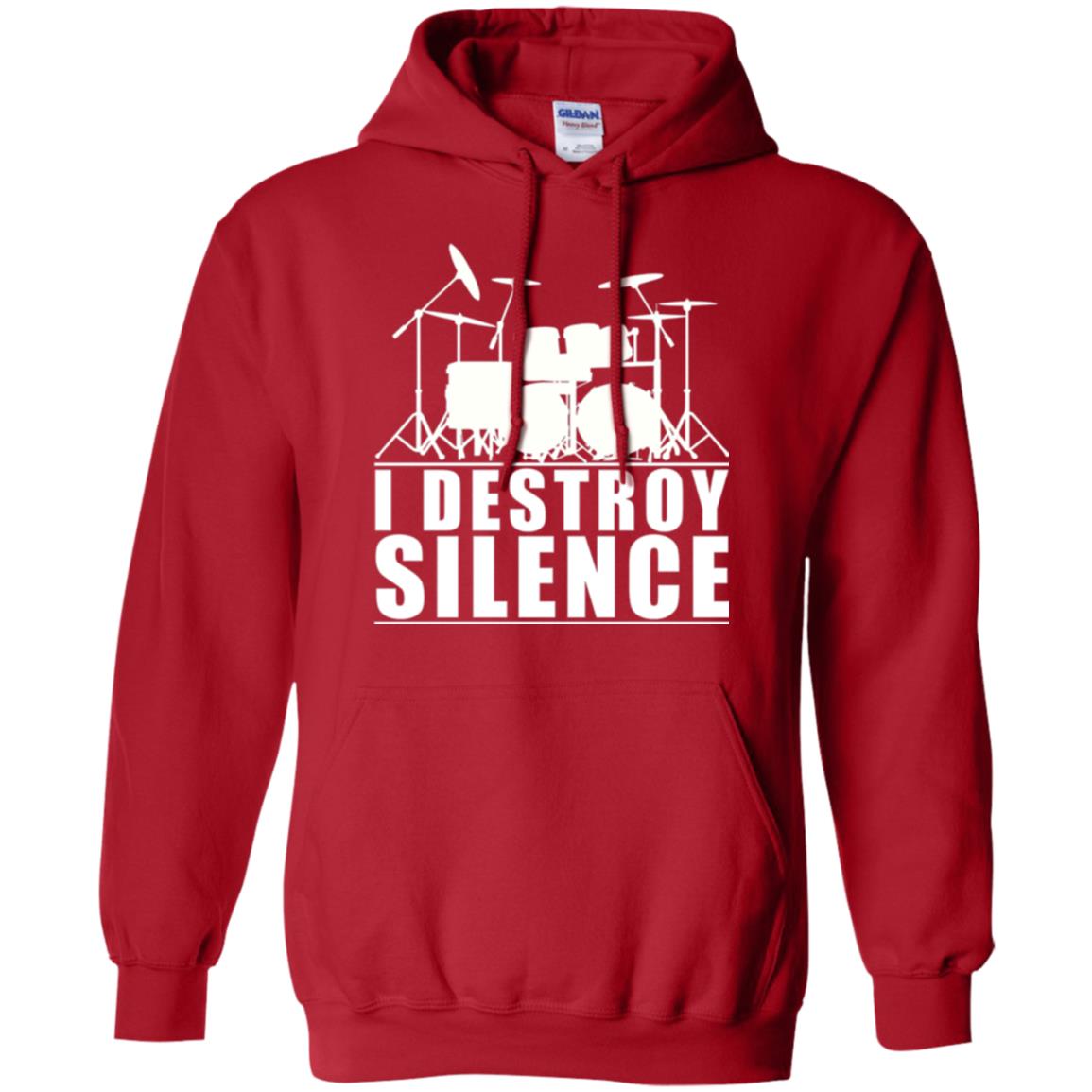 Drums Lover T-shirt I Destroy Silence Red