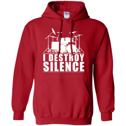 Drums Lover T-shirt I Destroy Silence Red