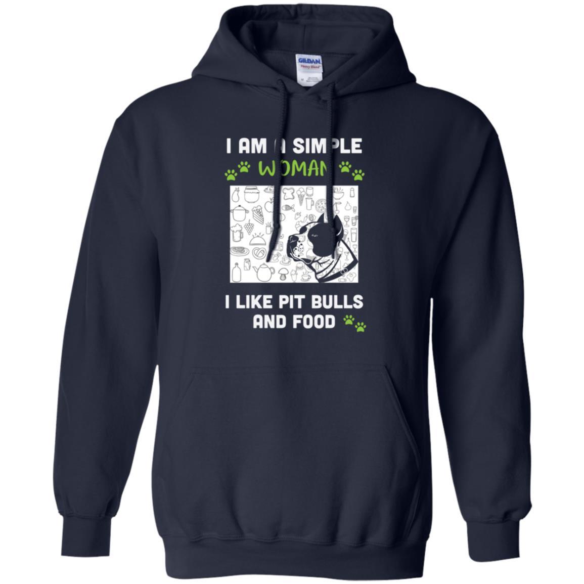 Pitbull Lover T-shirt I Am A Simple Woman I Like Pit Bulls Navy
