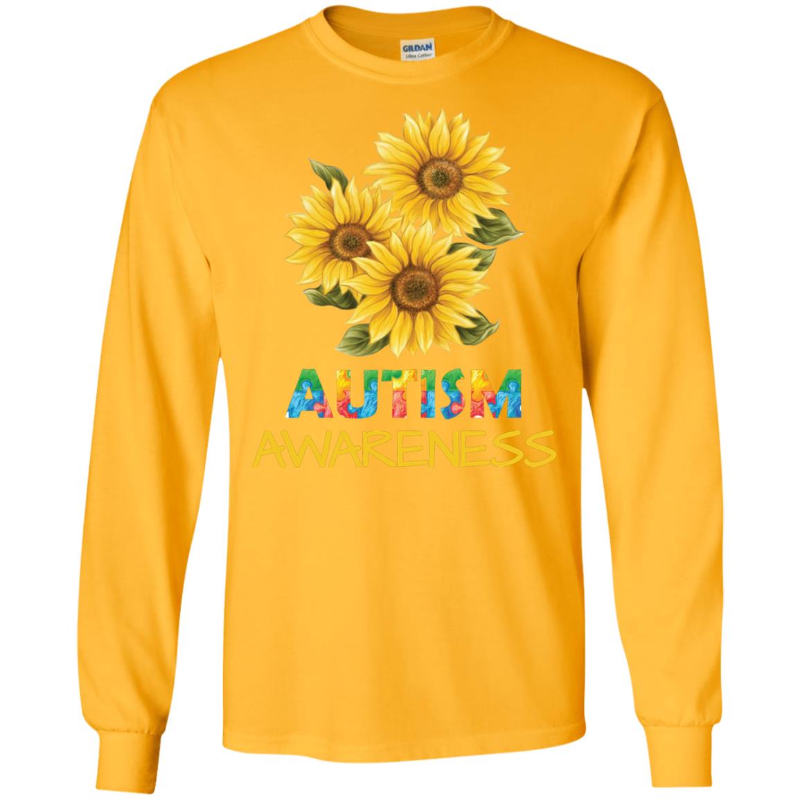 Autism Awareness Sunflower Shirt Gold