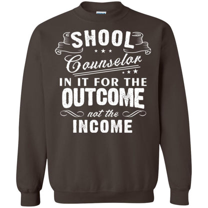 School Counselor T-shirt In It For The Outcome Not The Income Dark Chocolate