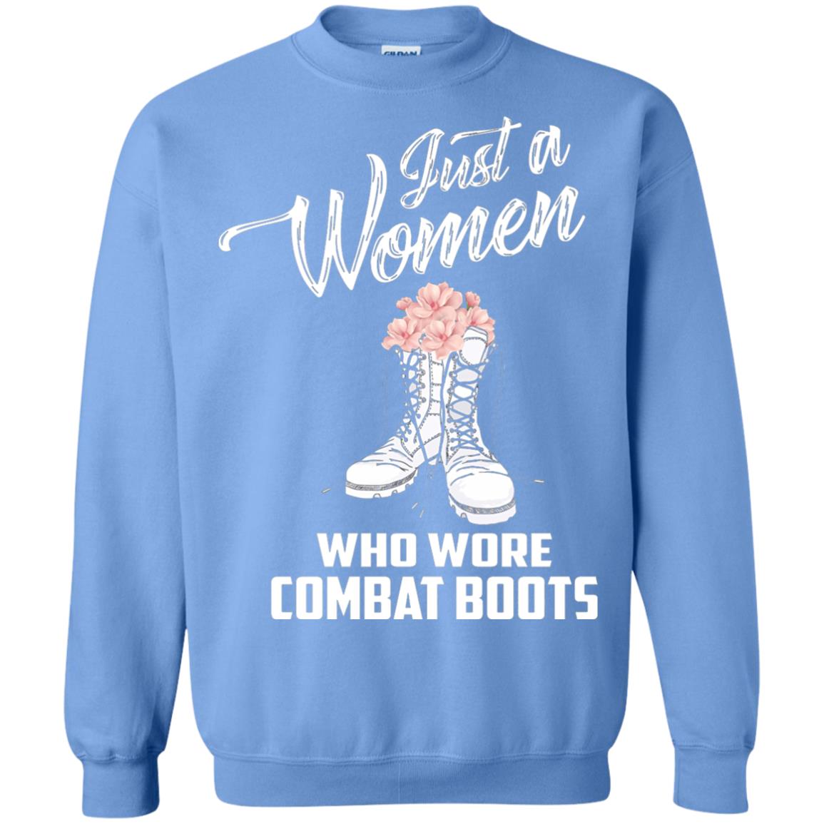 Just A Woman Who Wore Combat Boots Female Veteran T-shirt Carolina Blue