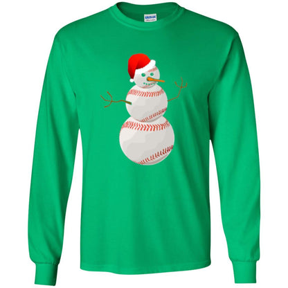Christmas Baseball T-shirt Baseball Snowman Irish Green