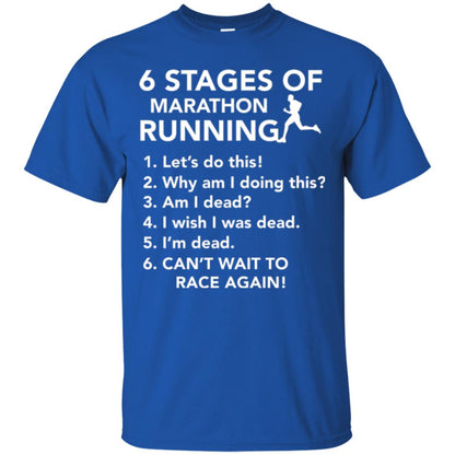Runner T-shirt 6 Stages Of Marathon Running Royal