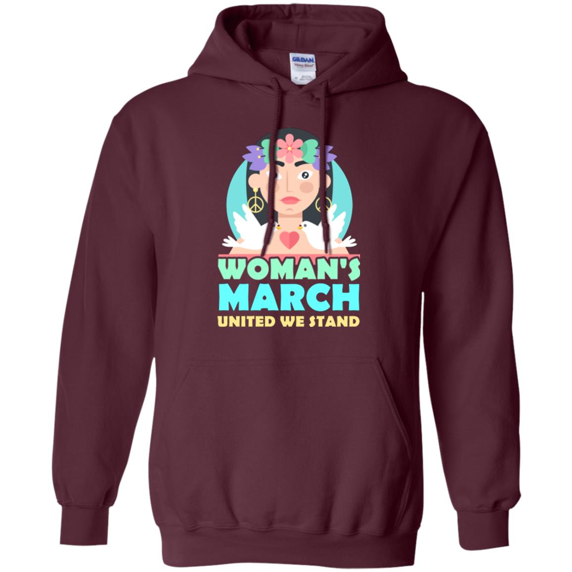 Woman Right T-shirt Womans March United We Stand Maroon