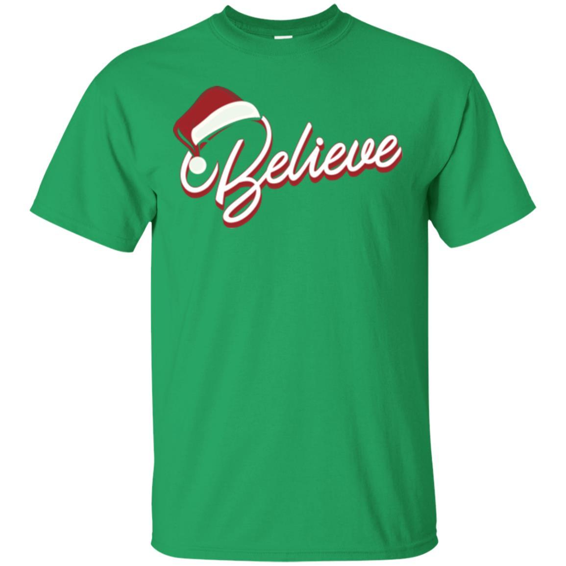 Christmas T-shirt Believe In Santa Claus Irish Green