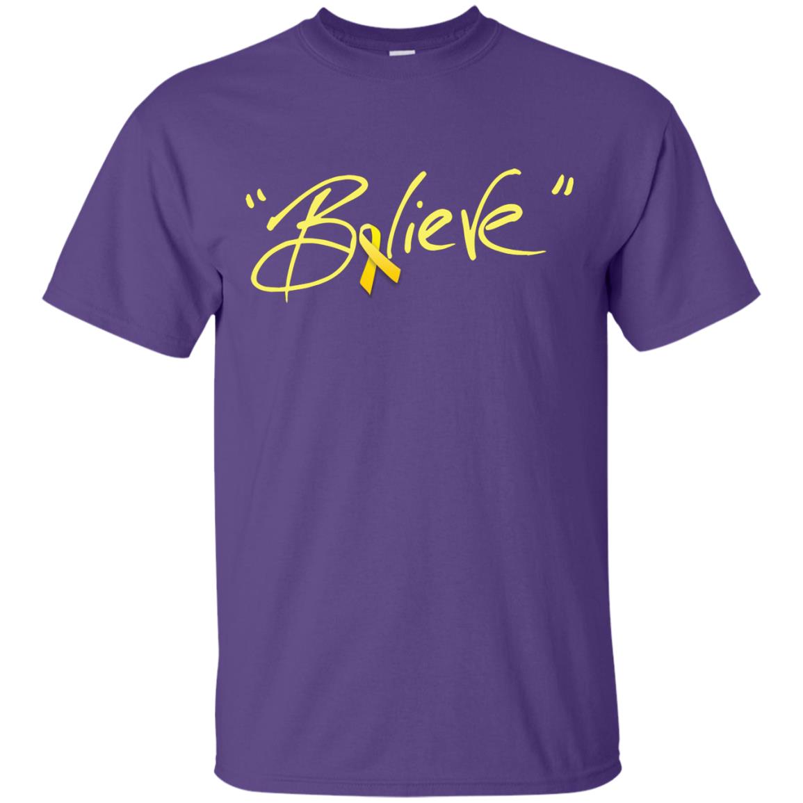 Sarcoma Bone Bladder Cancer Awareness Shirt Yellow Ribbon Believe Purple