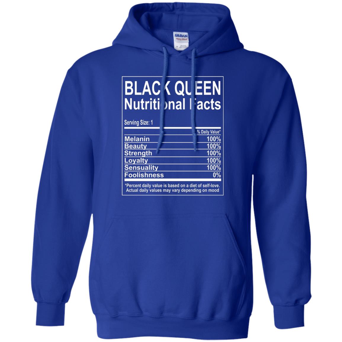 Black Queen Nutritional Facts T-shirt Self Love Royal